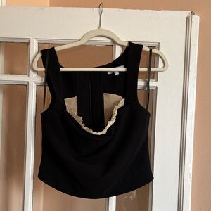 ANTONIO MELANI Black and Cream Crop Top